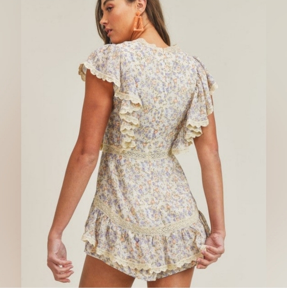 Floral Lace-Trimmed Jumpsuit - Picture 7 of 16